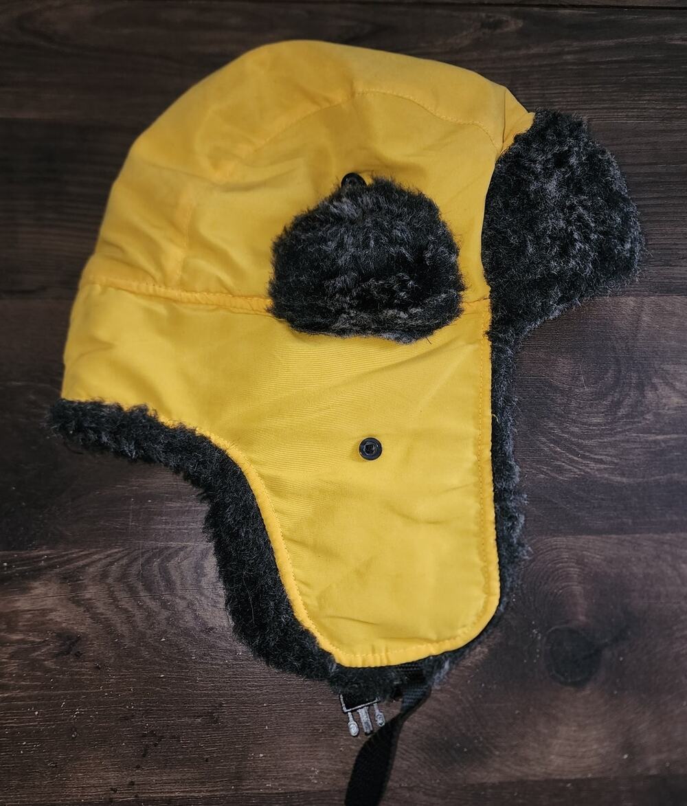 City Hunter Yellow Gray Faux Fur Trapper Hat Ear Flap